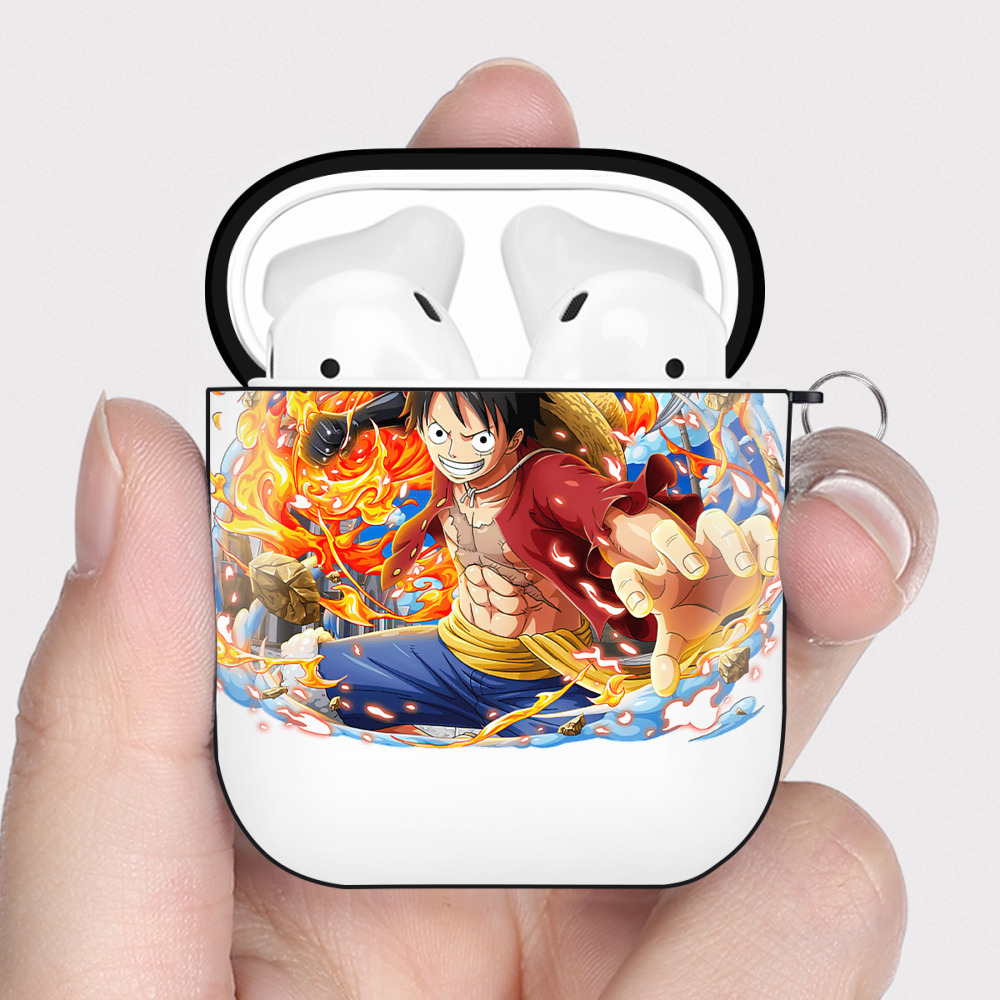 ワンピース モンキー・D・ルフィ ONE PIECE Monkey D. Luffy AirPods 第2世代保護ケース ハードシェル ブラック 耐衝撃・防指紋・カラビナ付き