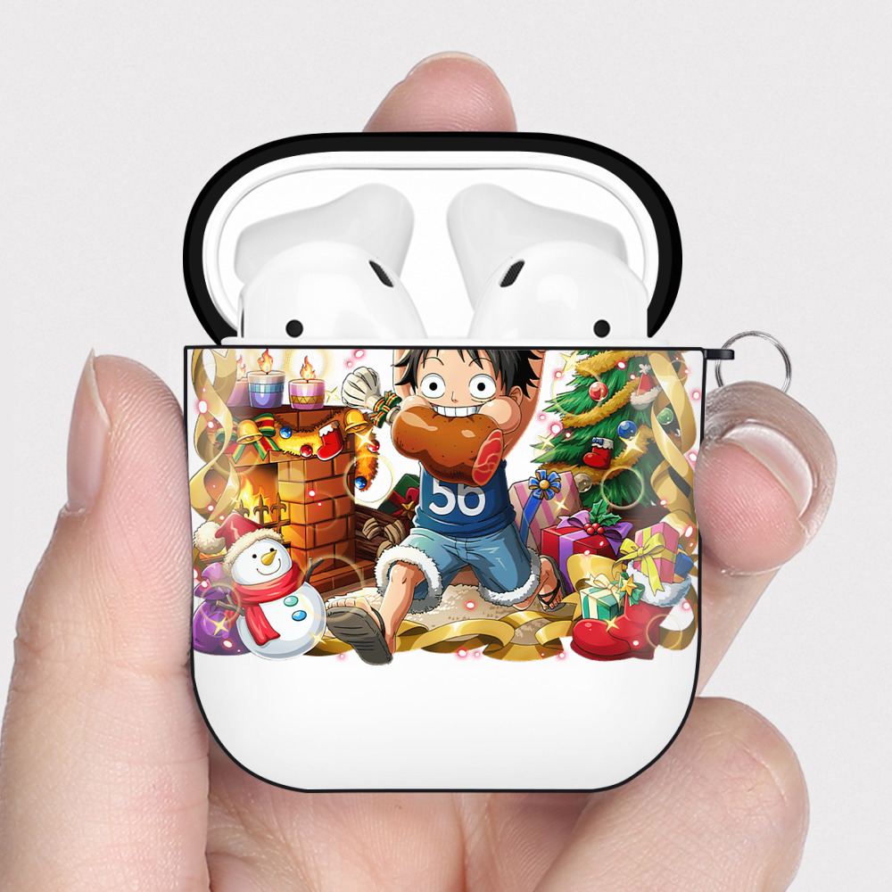 ワンピース モンキー・D・ルフィ ONE PIECE Monkey D. Luffy AirPods 第2世代保護ケース ハードシェル ブラック 耐衝撃・防指紋・カラビナ付き