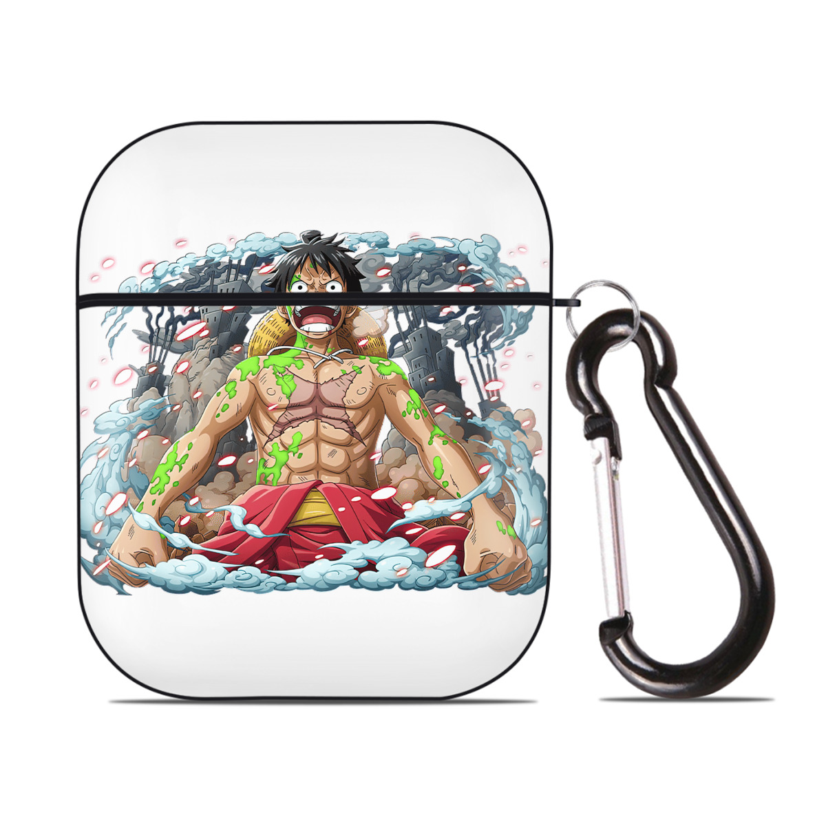 ワンピース モンキー・D・ルフィ ONE PIECE Monkey D. Luffy AirPods 第2世代保護ケース ハードシェル ブラック 耐衝撃・防指紋・カラビナ付き