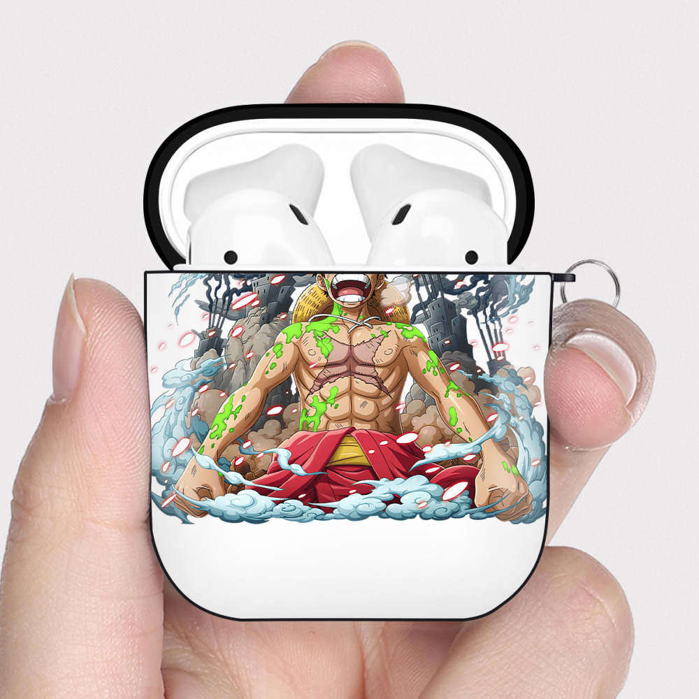 ワンピース モンキー・D・ルフィ ONE PIECE Monkey D. Luffy AirPods 第2世代保護ケース ハードシェル ブラック 耐衝撃・防指紋・カラビナ付き