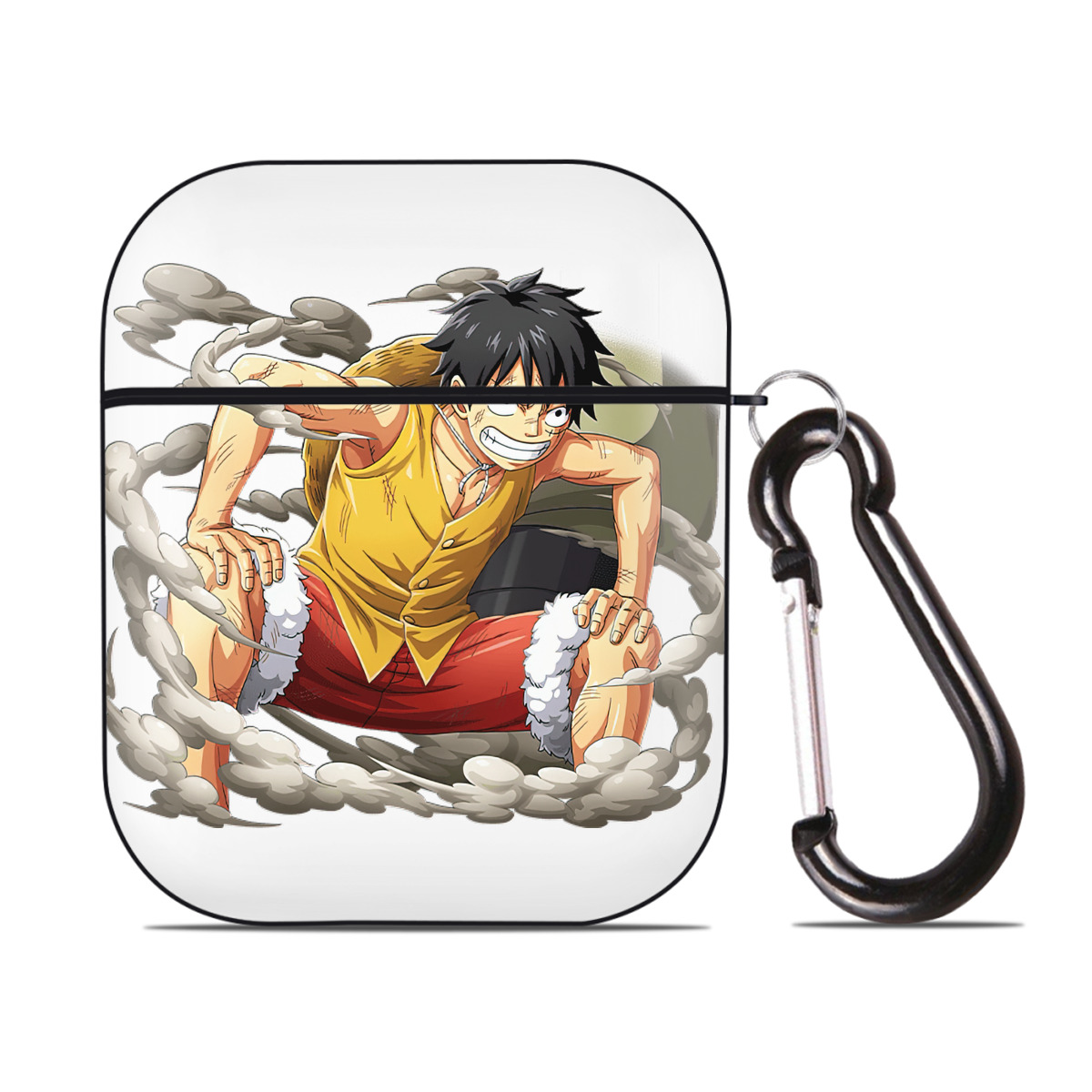ワンピース モンキー・D・ルフィ ONE PIECE Monkey D. Luffy AirPods 第2世代保護ケース ハードシェル ブラック 耐衝撃・防指紋・カラビナ付き