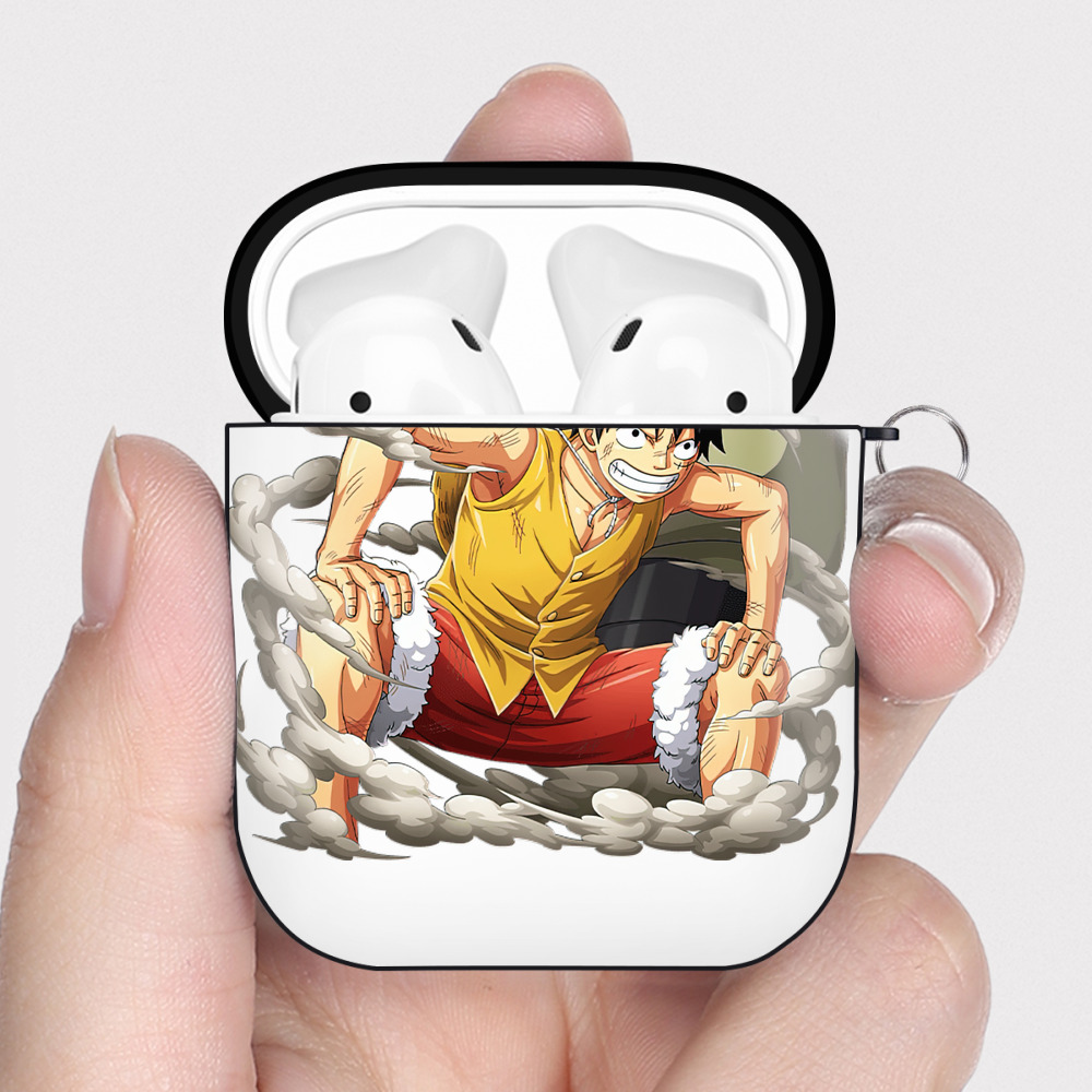 ワンピース モンキー・D・ルフィ ONE PIECE Monkey D. Luffy AirPods 第2世代保護ケース ハードシェル ブラック 耐衝撃・防指紋・カラビナ付き