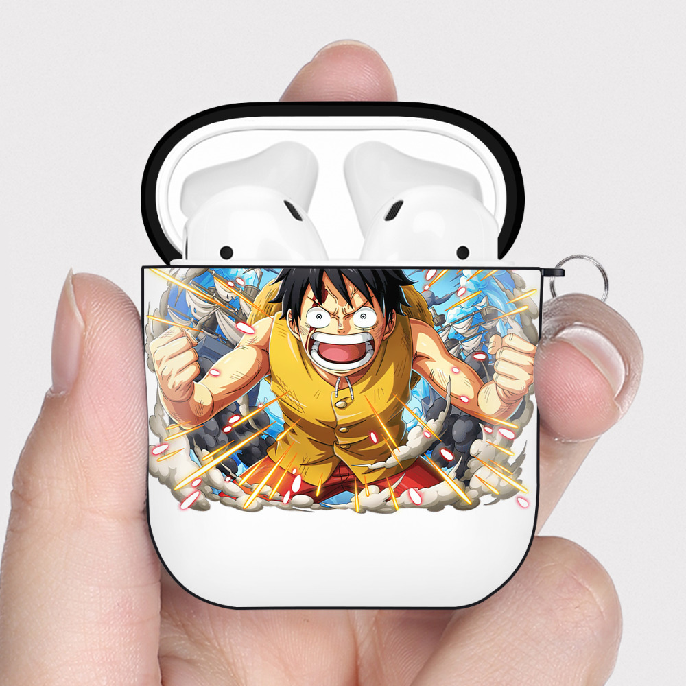 ワンピース モンキー・D・ルフィ ONE PIECE Monkey D. Luffy AirPods 第2世代保護ケース ハードシェル ブラック 耐衝撃・防指紋・カラビナ付き