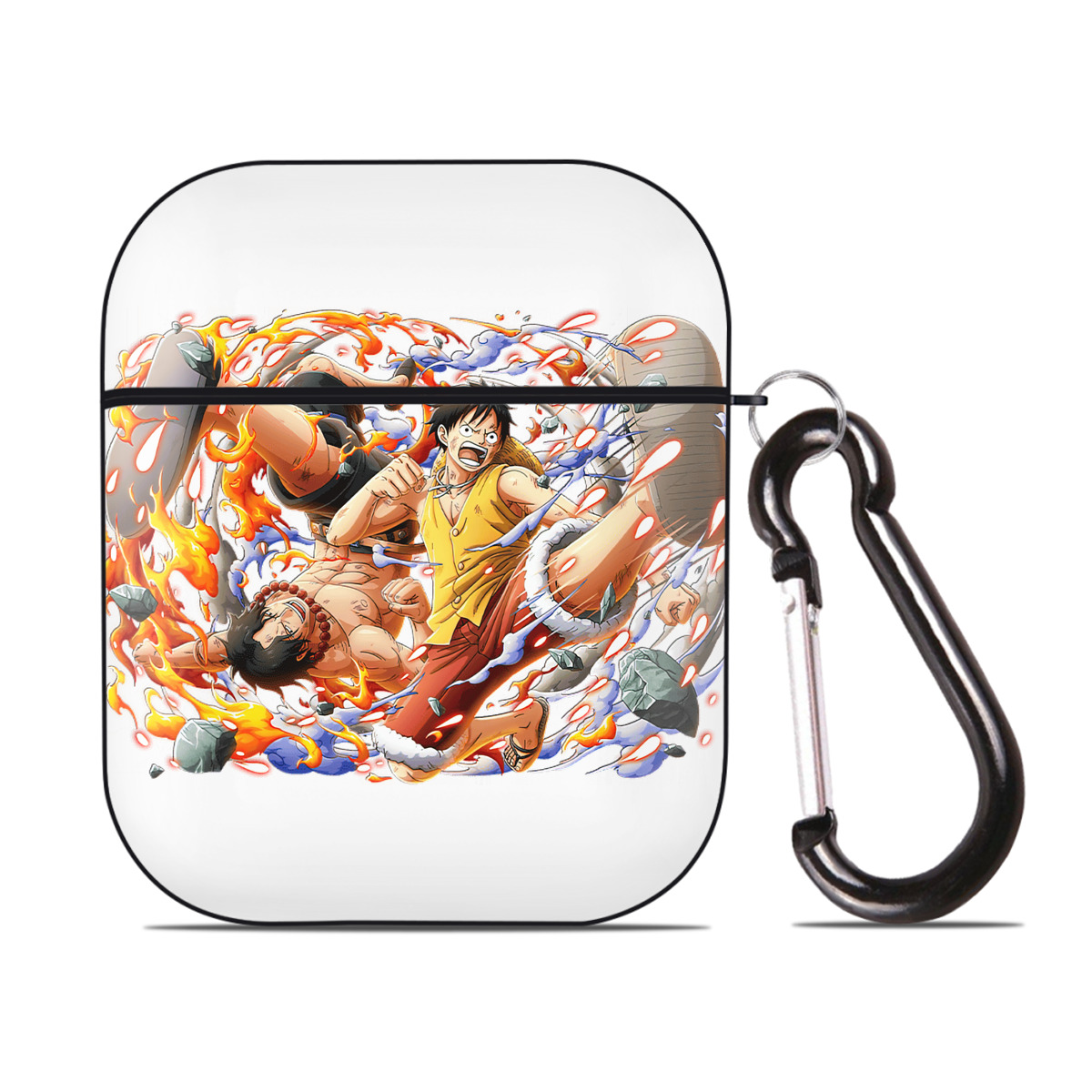 ワンピース モンキー・D・ルフィ ONE PIECE Monkey D. Luffy AirPods 第2世代保護ケース ハードシェル ブラック 耐衝撃・防指紋・カラビナ付き