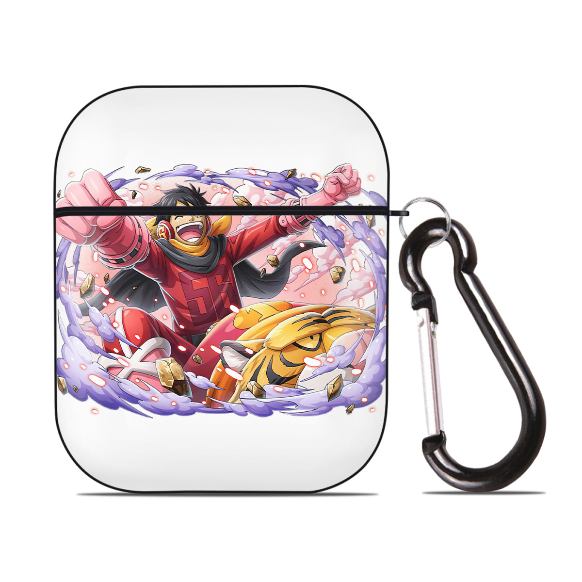ワンピース モンキー・D・ルフィ ONE PIECE Monkey D. Luffy AirPods 第2世代保護ケース ハードシェル ブラック 耐衝撃・防指紋・カラビナ付き