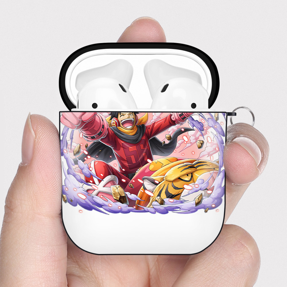 ワンピース モンキー・D・ルフィ ONE PIECE Monkey D. Luffy AirPods 第2世代保護ケース ハードシェル ブラック 耐衝撃・防指紋・カラビナ付き