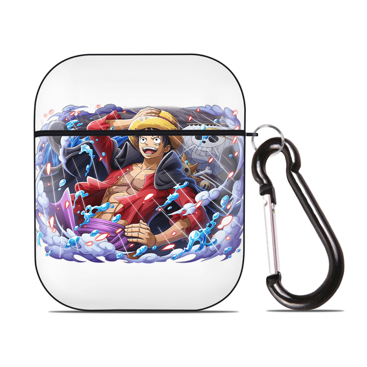 ワンピース モンキー・D・ルフィ ONE PIECE Monkey D. Luffy AirPods 第2世代保護ケース ハードシェル ブラック 耐衝撃・防指紋・カラビナ付き