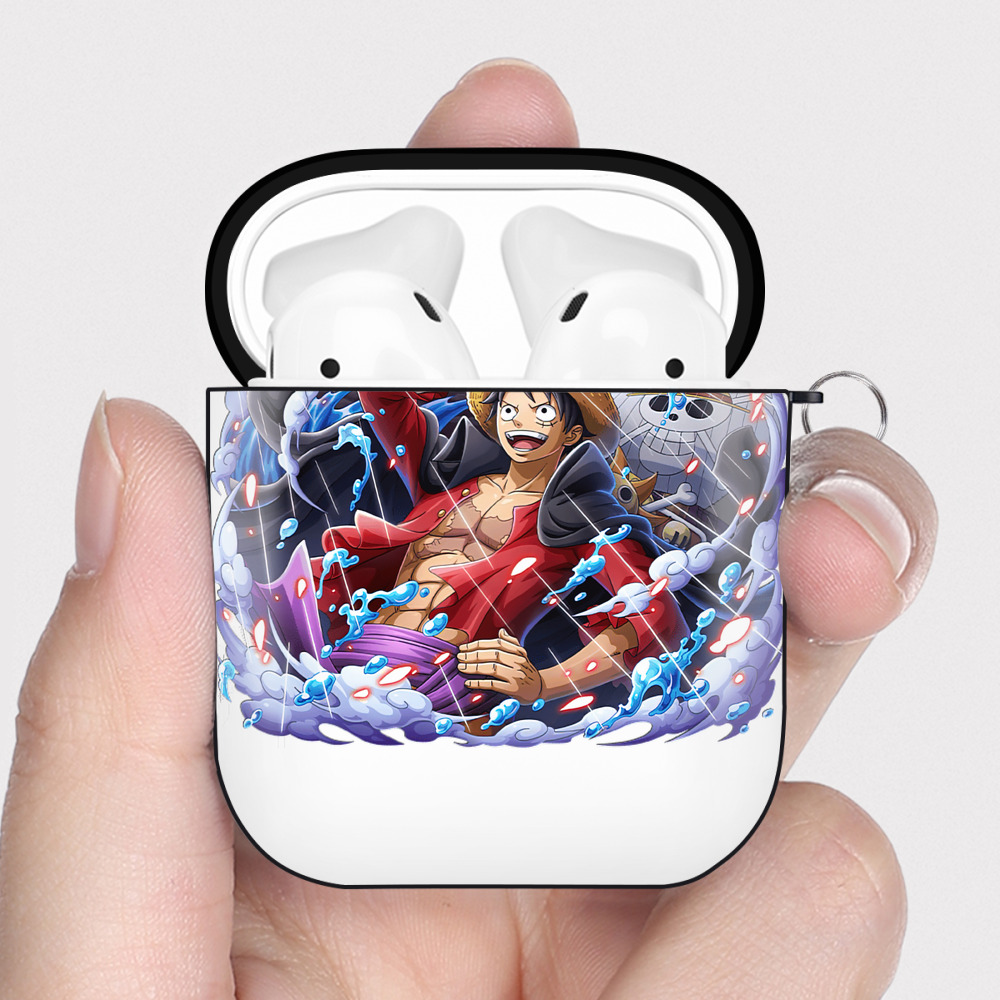 ワンピース モンキー・D・ルフィ ONE PIECE Monkey D. Luffy AirPods 第2世代保護ケース ハードシェル ブラック 耐衝撃・防指紋・カラビナ付き