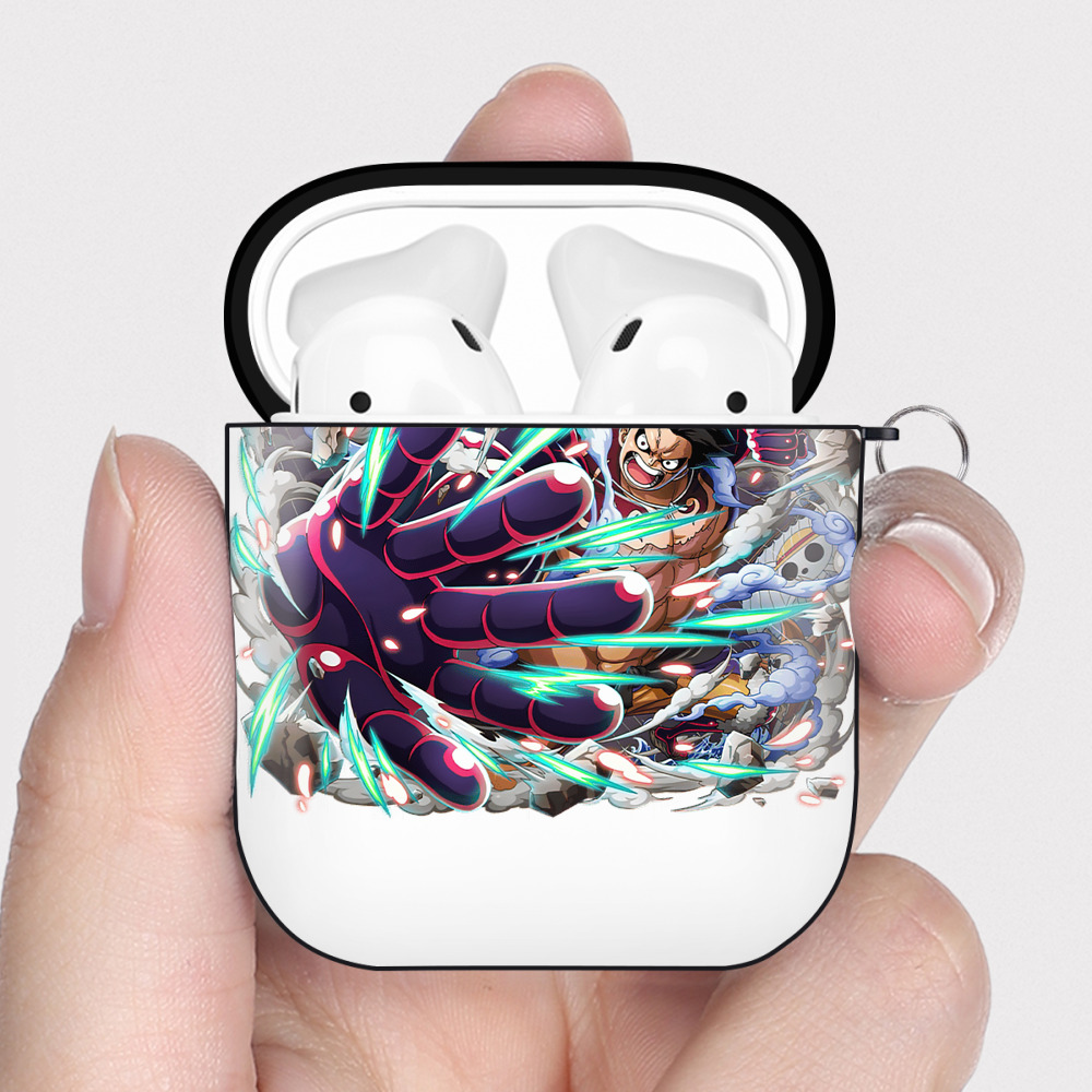 ワンピース モンキー・D・ルフィ ONE PIECE Monkey D. Luffy AirPods 第2世代保護ケース ハードシェル ブラック 耐衝撃・防指紋・カラビナ付き