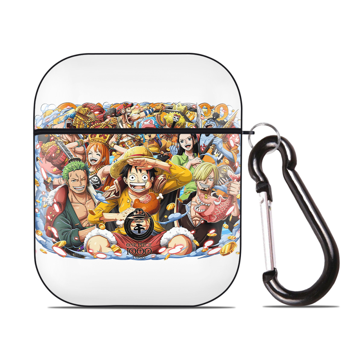 ワンピース モンキー・D・ルフィ ONE PIECE Monkey D. Luffy AirPods 第2世代保護ケース ハードシェル ブラック 耐衝撃・防指紋・カラビナ付き