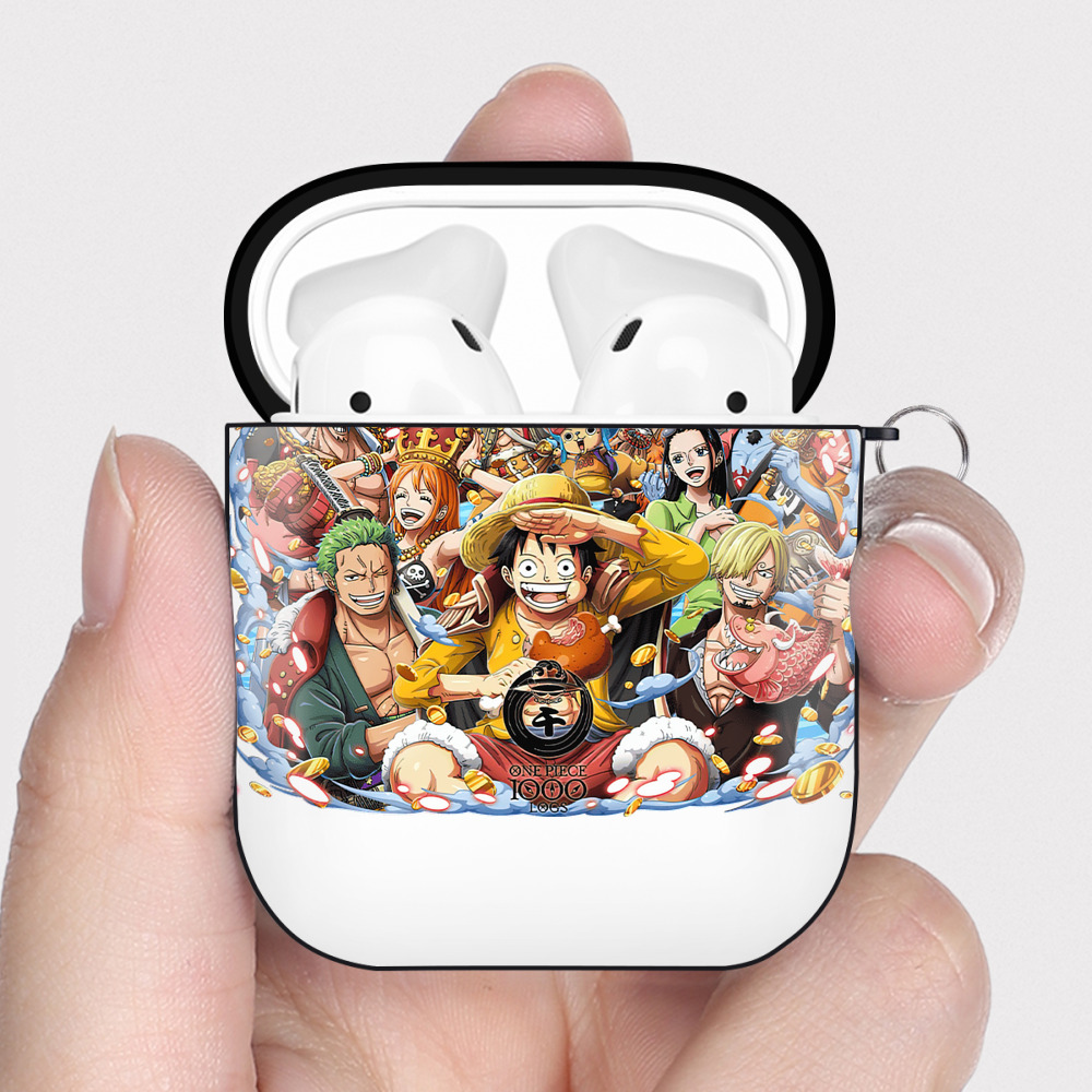 ワンピース モンキー・D・ルフィ ONE PIECE Monkey D. Luffy AirPods 第2世代保護ケース ハードシェル ブラック 耐衝撃・防指紋・カラビナ付き