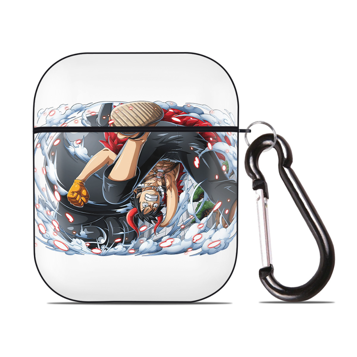ワンピース モンキー・D・ルフィ ONE PIECE Monkey D. Luffy AirPods 第2世代保護ケース ハードシェル ブラック 耐衝撃・防指紋・カラビナ付き