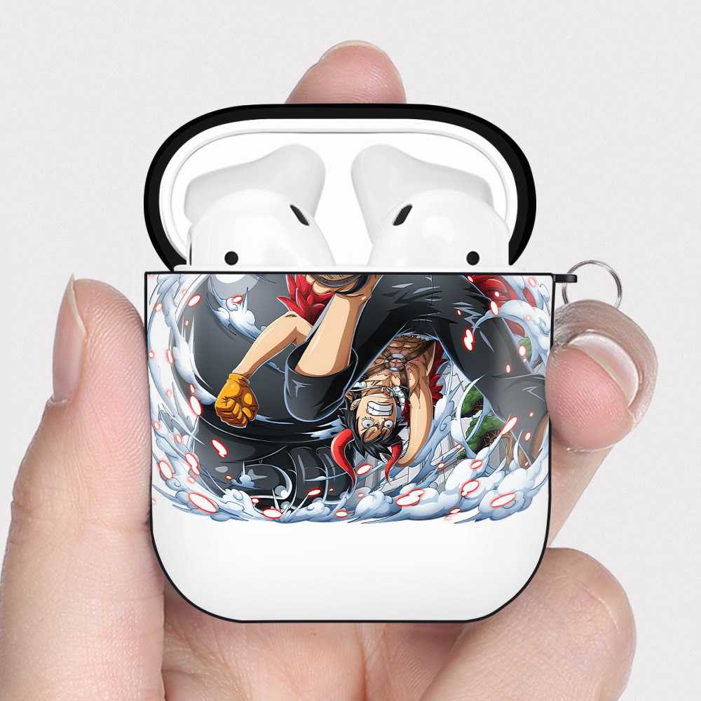 ワンピース モンキー・D・ルフィ ONE PIECE Monkey D. Luffy AirPods 第2世代保護ケース ハードシェル ブラック 耐衝撃・防指紋・カラビナ付き