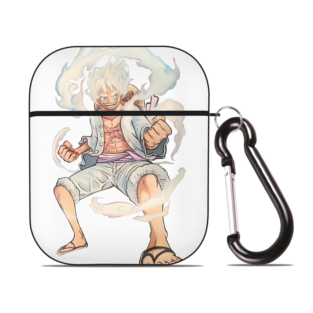 ワンピース モンキー・D・ルフィ ONE PIECE Monkey D. Luffy AirPods 第2世代保護ケース ハードシェル ブラック 耐衝撃・防指紋・カラビナ付き