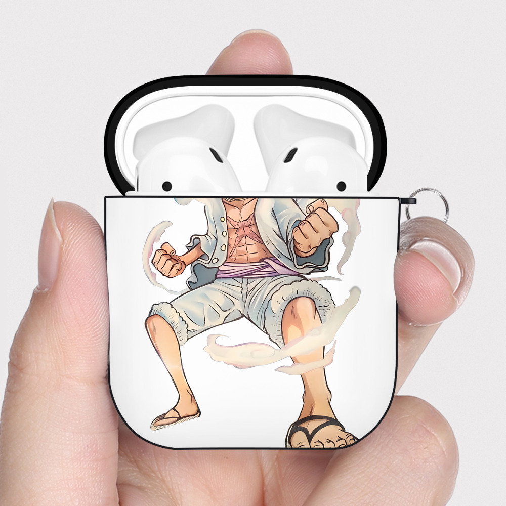 ワンピース モンキー・D・ルフィ ONE PIECE Monkey D. Luffy AirPods 第2世代保護ケース ハードシェル ブラック 耐衝撃・防指紋・カラビナ付き