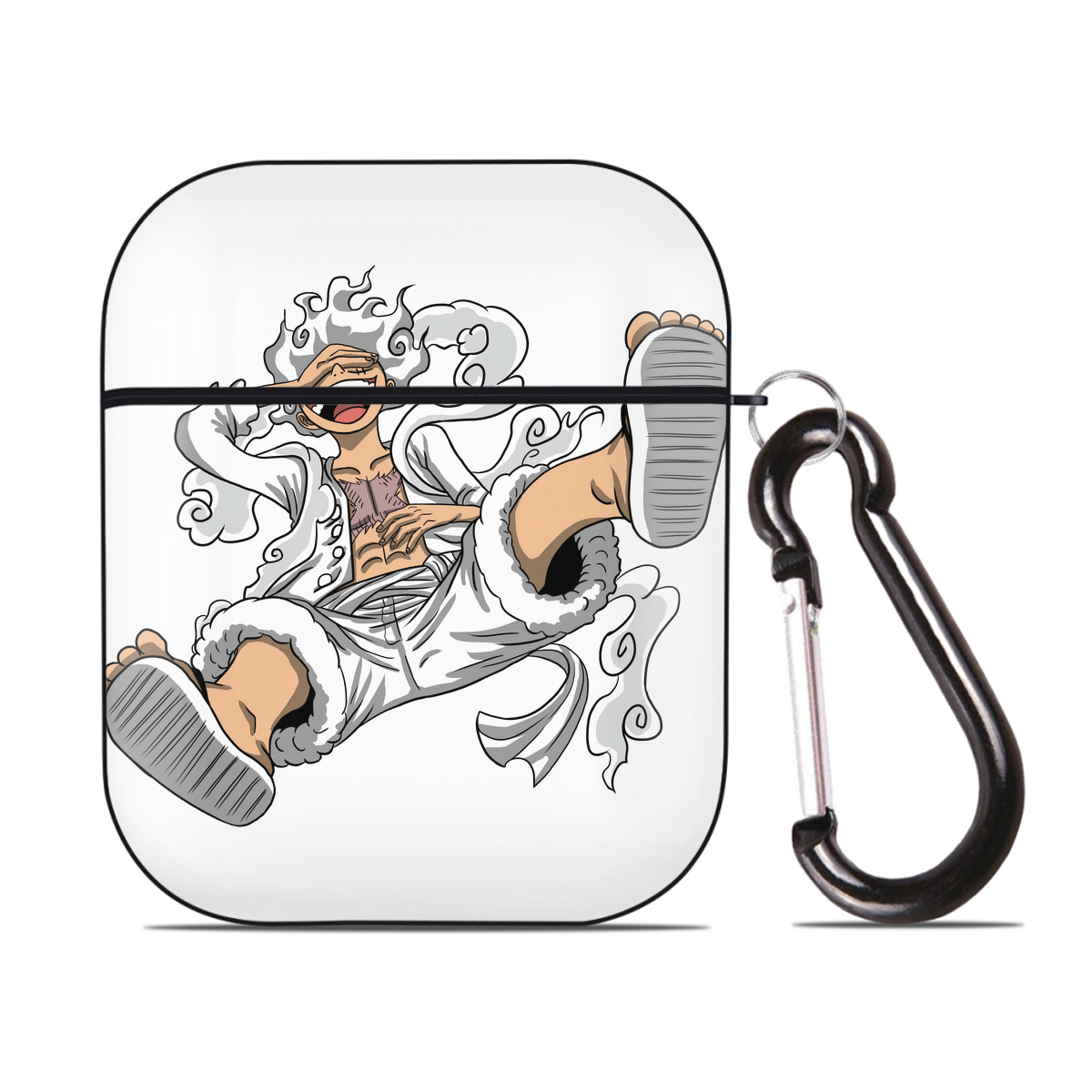 ワンピース モンキー・D・ルフィ ONE PIECE Monkey D. Luffy AirPods 第2世代保護ケース ハードシェル ブラック 耐衝撃・防指紋・カラビナ付き
