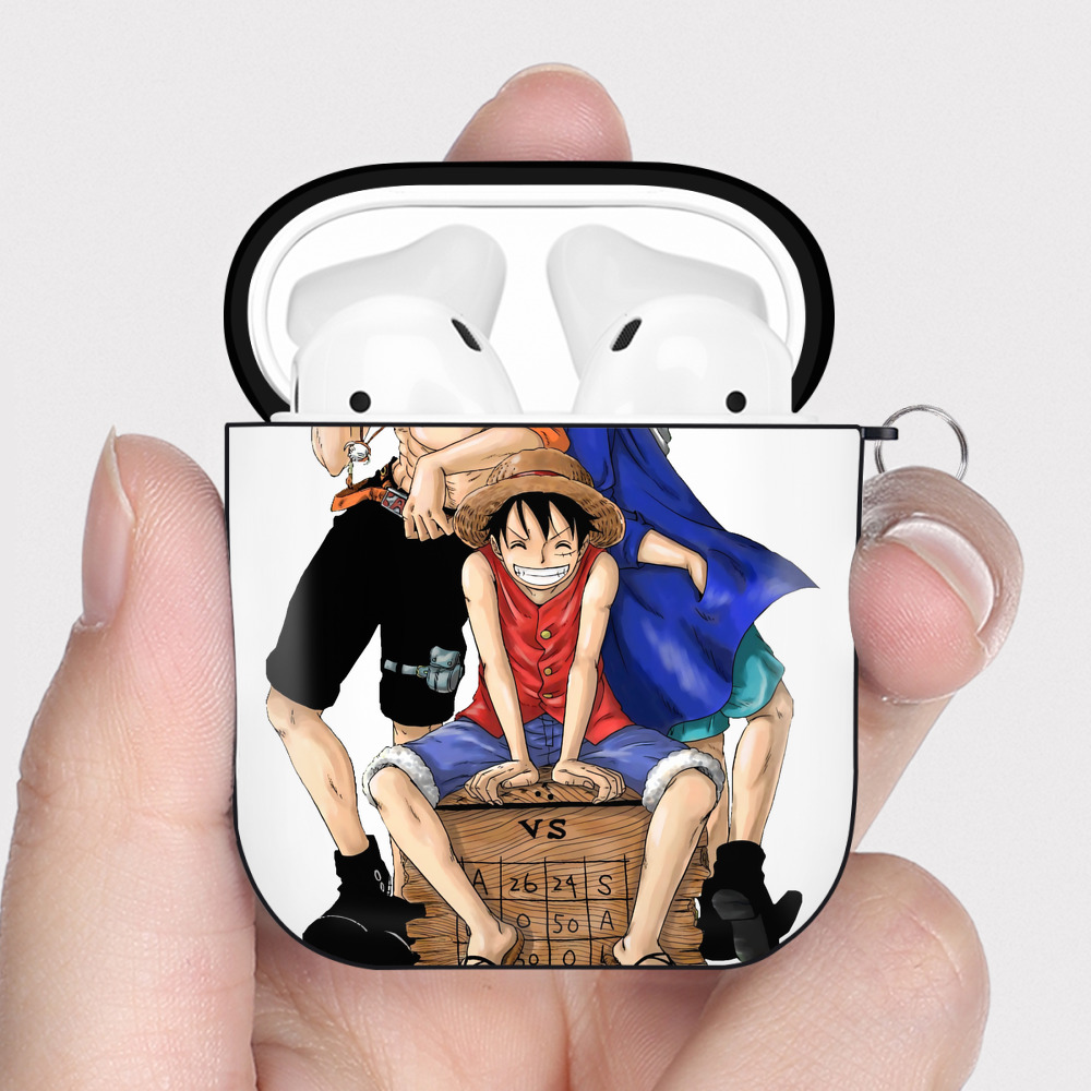 ワンピース モンキー・D・ルフィ ONE PIECE Monkey D. Luffy AirPods 第2世代保護ケース ハードシェル ブラック 耐衝撃・防指紋・カラビナ付き