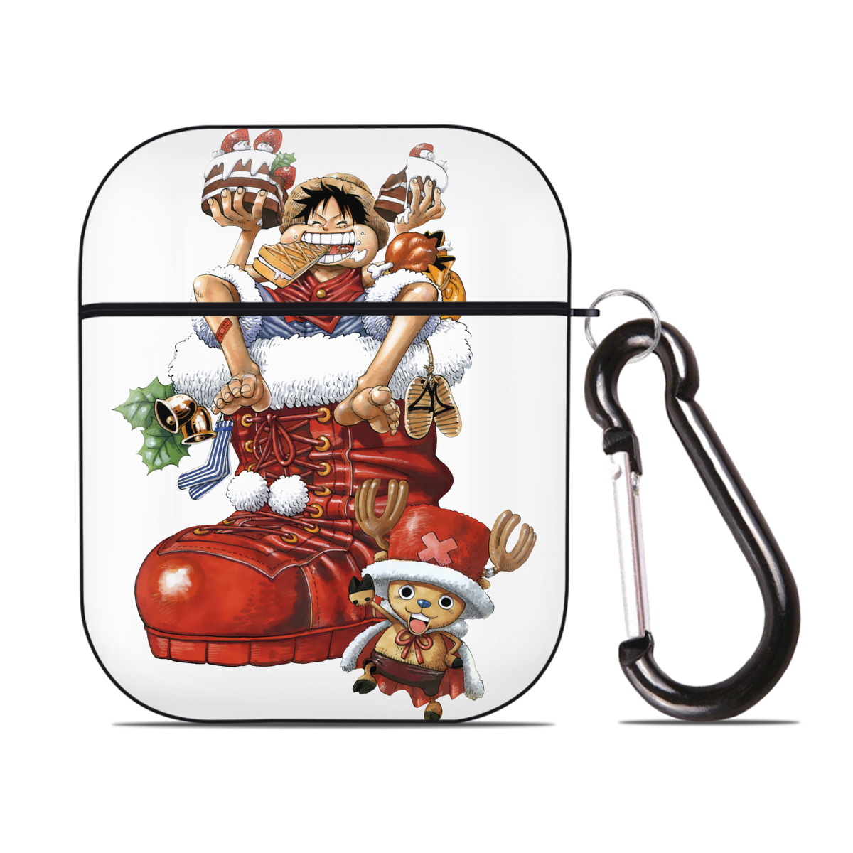 ワンピース モンキー・D・ルフィ ONE PIECE Monkey D. Luffy AirPods 第2世代保護ケース ハードシェル ブラック 耐衝撃・防指紋・カラビナ付き