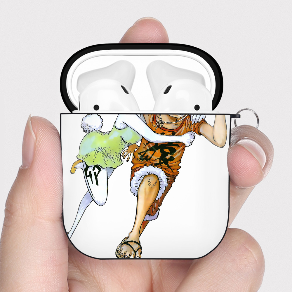 ワンピース モンキー・D・ルフィ ONE PIECE Monkey D. Luffy AirPods 第2世代保護ケース ハードシェル ブラック 耐衝撃・防指紋・カラビナ付き