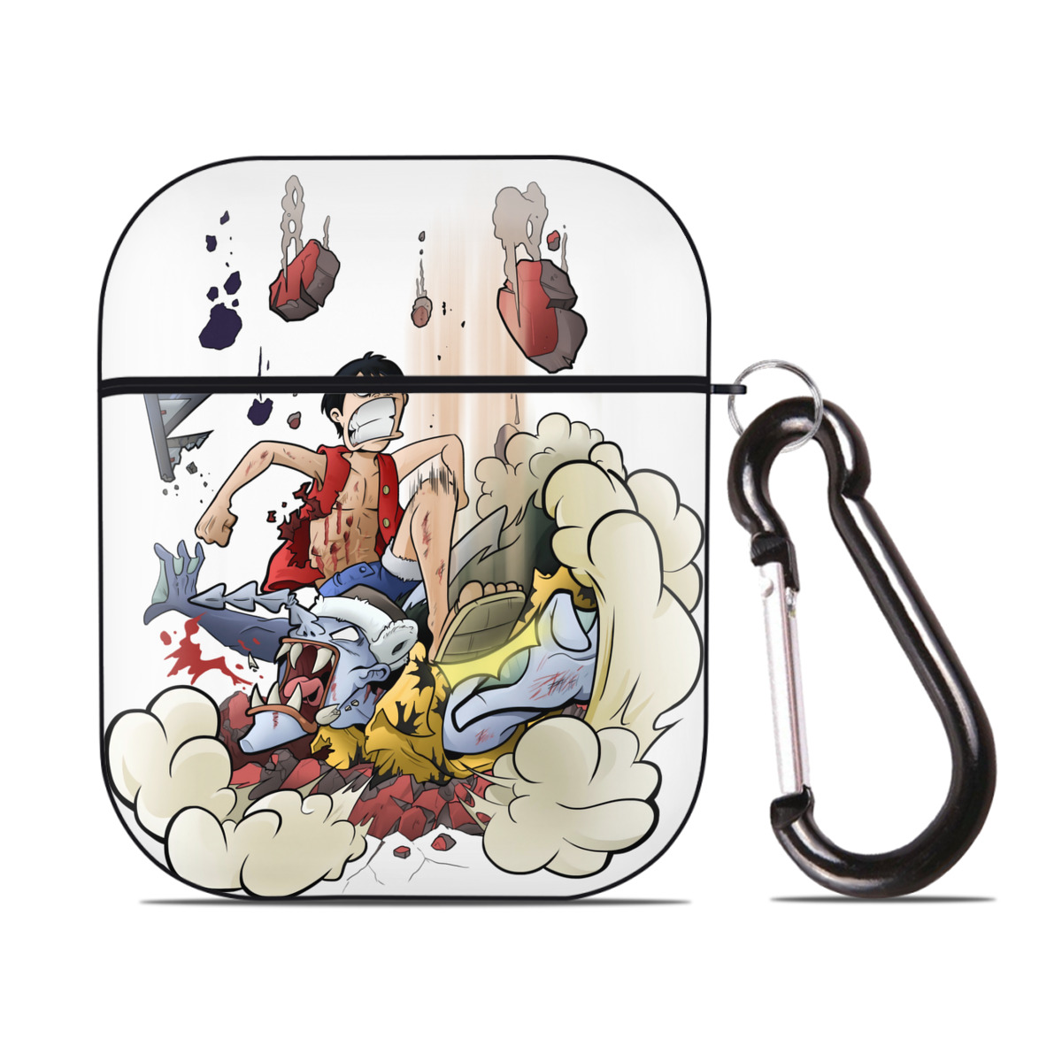 ワンピース モンキー・D・ルフィ ONE PIECE Monkey D. Luffy AirPods 第2世代保護ケース ハードシェル ブラック 耐衝撃・防指紋・カラビナ付き