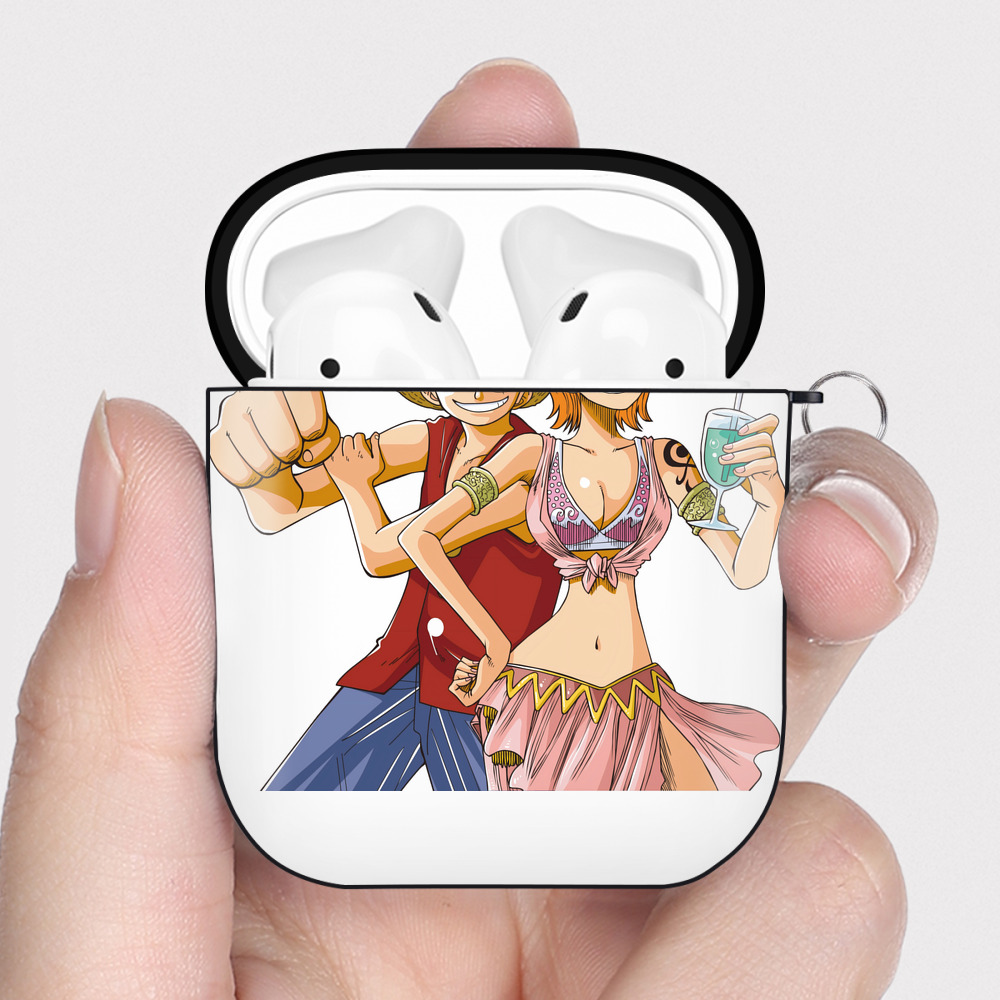ワンピース モンキー・D・ルフィ ONE PIECE Monkey D. Luffy AirPods 第2世代保護ケース ハードシェル ブラック 耐衝撃・防指紋・カラビナ付き