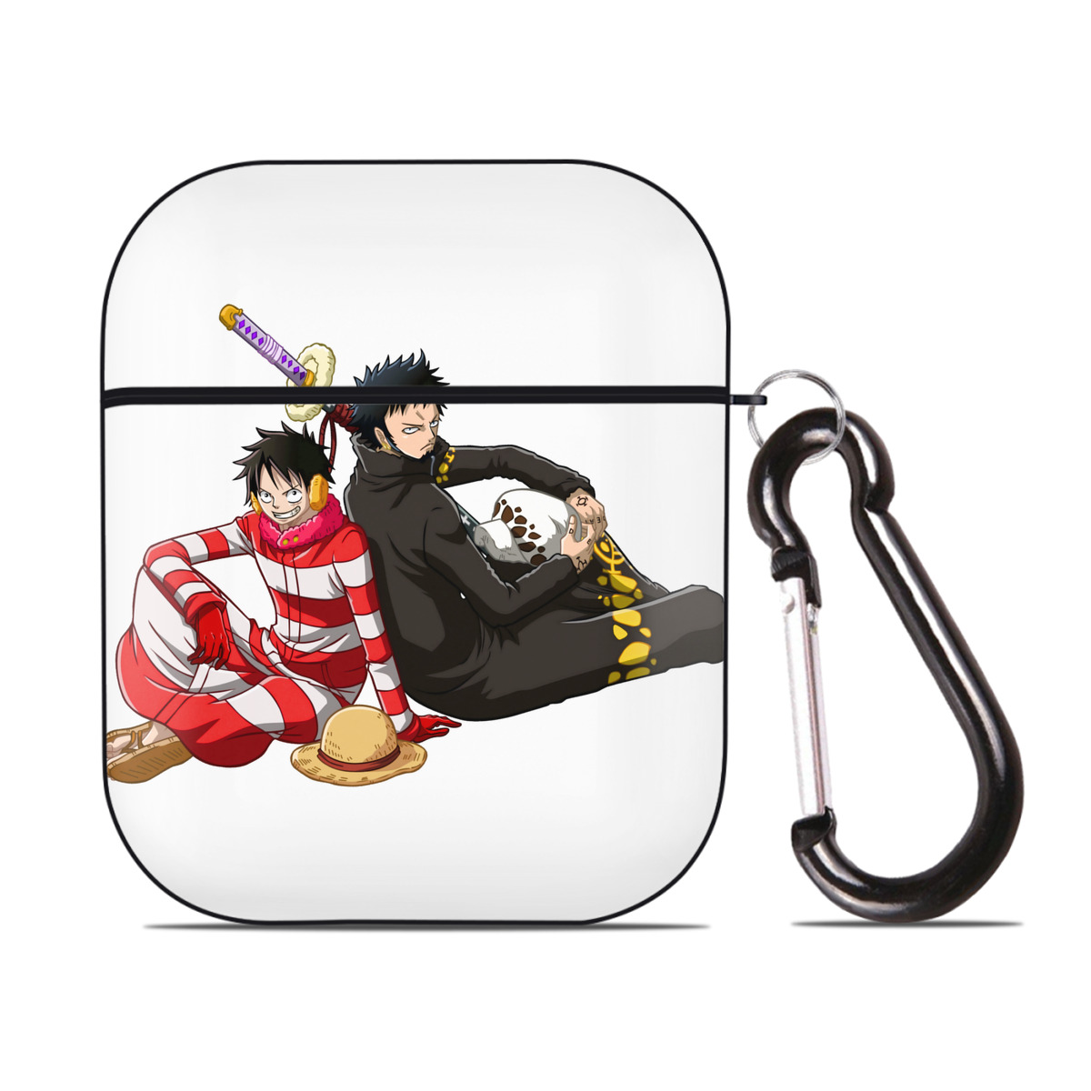 ワンピース モンキー・D・ルフィ ONE PIECE Monkey D. Luffy AirPods 第2世代保護ケース ハードシェル ブラック 耐衝撃・防指紋・カラビナ付き