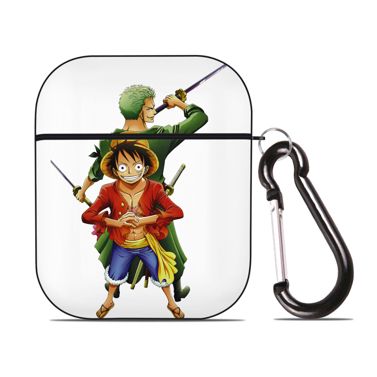 ワンピース モンキー・D・ルフィ ONE PIECE Monkey D. Luffy AirPods 第2世代保護ケース ハードシェル ブラック 耐衝撃・防指紋・カラビナ付き