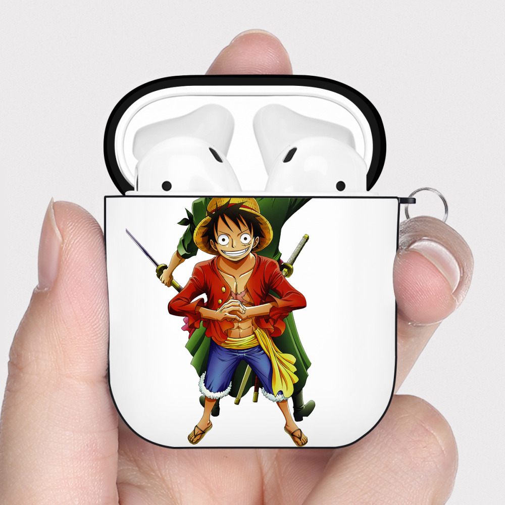 ワンピース モンキー・D・ルフィ ONE PIECE Monkey D. Luffy AirPods 第2世代保護ケース ハードシェル ブラック 耐衝撃・防指紋・カラビナ付き