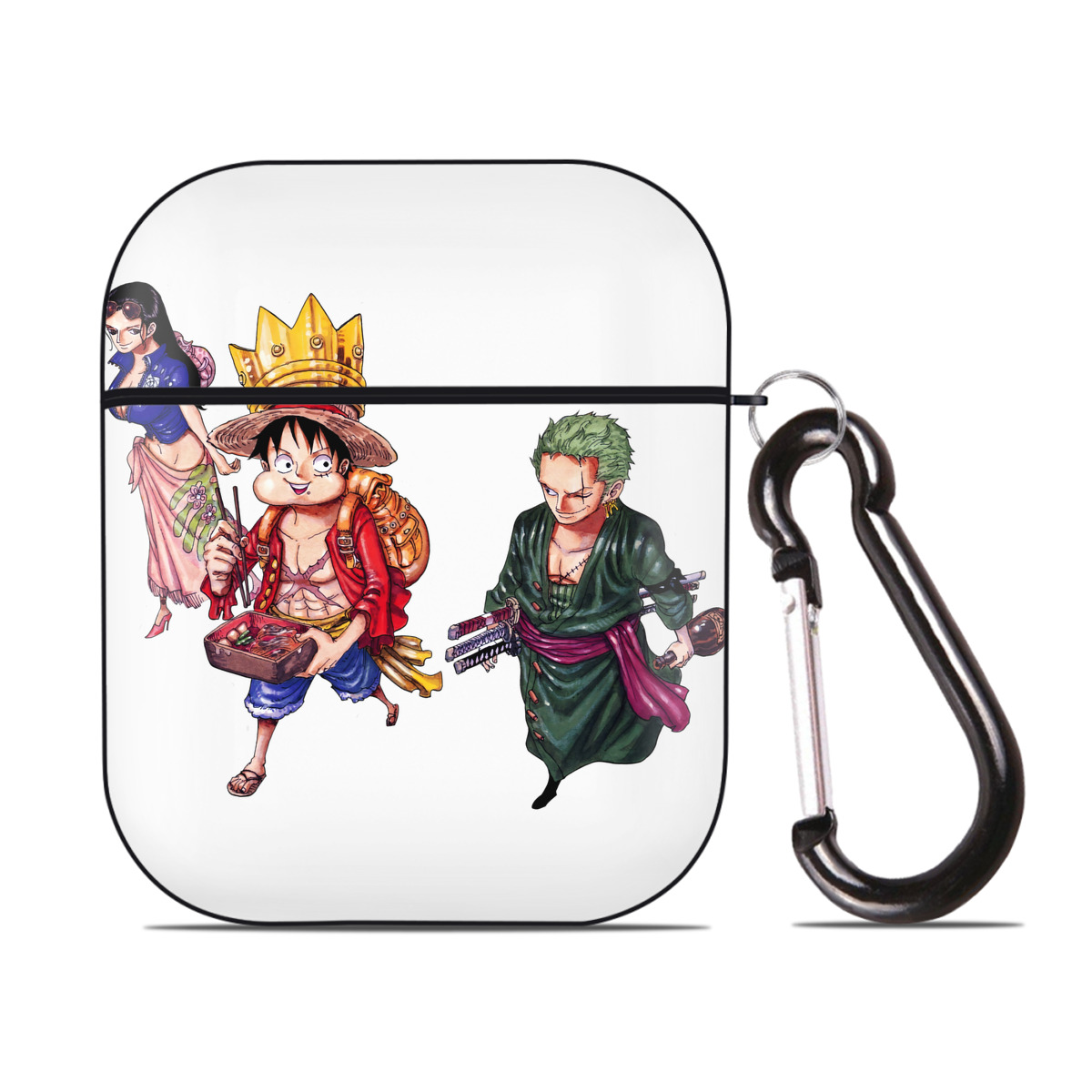 ワンピース モンキー・D・ルフィ ONE PIECE Monkey D. Luffy AirPods 第2世代保護ケース ハードシェル ブラック 耐衝撃・防指紋・カラビナ付き