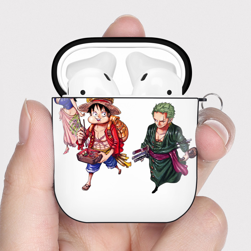 ワンピース モンキー・D・ルフィ ONE PIECE Monkey D. Luffy AirPods 第2世代保護ケース ハードシェル ブラック 耐衝撃・防指紋・カラビナ付き