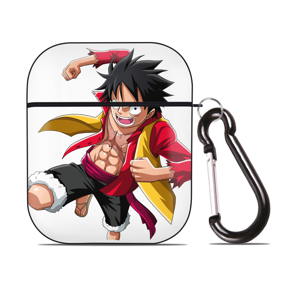 ワンピース モンキー・D・ルフィ ONE PIECE Monkey D. Luffy AirPods 第2世代保護ケース ハードシェル ブラック 耐衝撃・防指紋・カラビナ付き