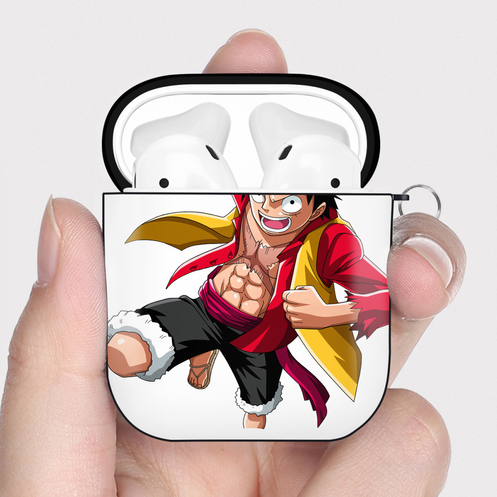 ワンピース モンキー・D・ルフィ ONE PIECE Monkey D. Luffy AirPods 第2世代保護ケース ハードシェル ブラック 耐衝撃・防指紋・カラビナ付き
