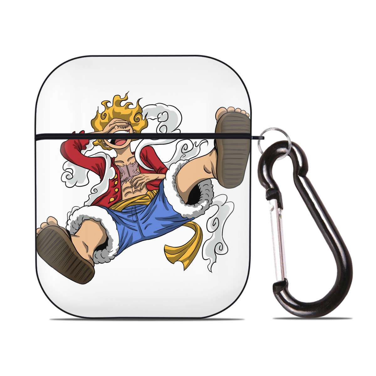 ワンピース モンキー・D・ルフィ ONE PIECE Monkey D. Luffy AirPods 第2世代保護ケース ハードシェル ブラック 耐衝撃・防指紋・カラビナ付き