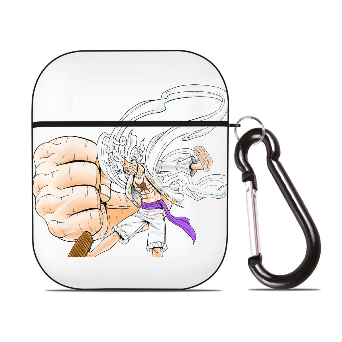 ワンピース モンキー・D・ルフィ ONE PIECE Monkey D. Luffy AirPods 第2世代保護ケース ハードシェル ブラック 耐衝撃・防指紋・カラビナ付き
