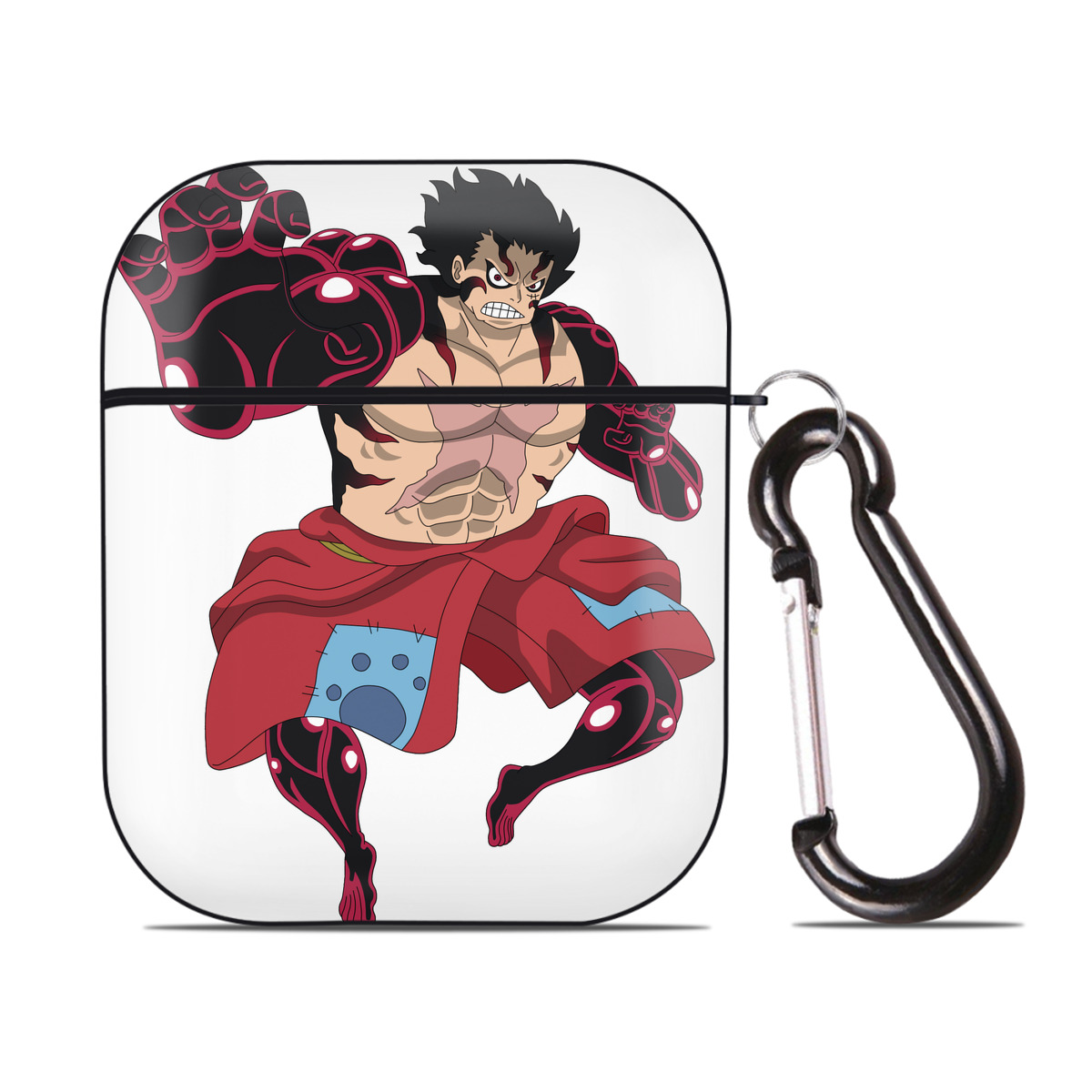 ワンピース モンキー・D・ルフィ ONE PIECE Monkey D. Luffy AirPods 第2世代保護ケース ハードシェル ブラック 耐衝撃・防指紋・カラビナ付き