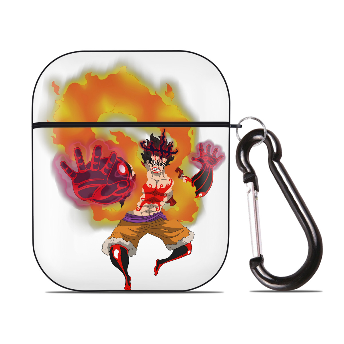 ワンピース モンキー・D・ルフィ ONE PIECE Monkey D. Luffy AirPods 第2世代保護ケース ハードシェル ブラック 耐衝撃・防指紋・カラビナ付き