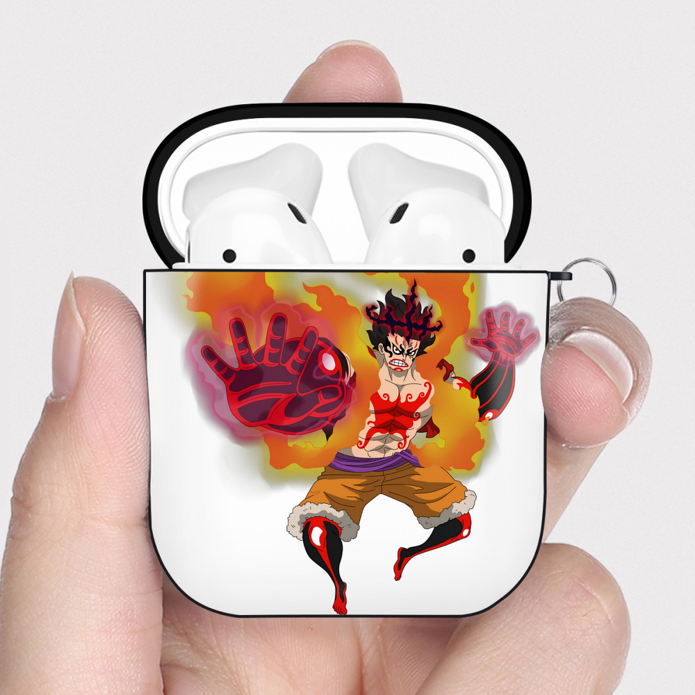 ワンピース モンキー・D・ルフィ ONE PIECE Monkey D. Luffy AirPods 第2世代保護ケース ハードシェル ブラック 耐衝撃・防指紋・カラビナ付き