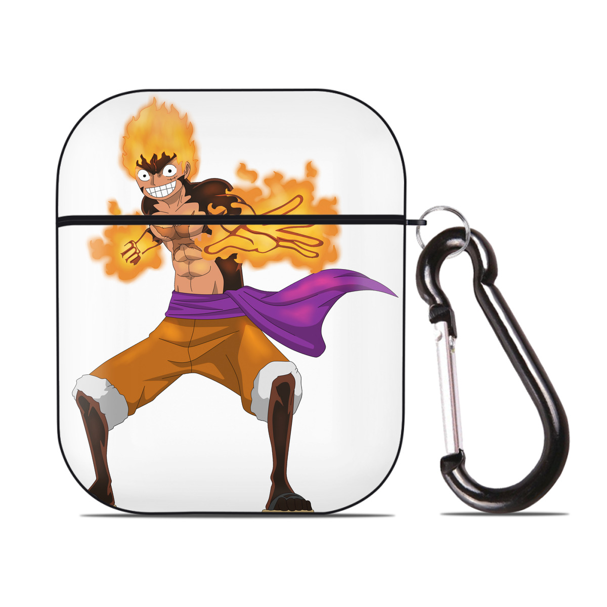 ワンピース モンキー・D・ルフィ ONE PIECE Monkey D. Luffy AirPods 第2世代保護ケース ハードシェル ブラック 耐衝撃・防指紋・カラビナ付き