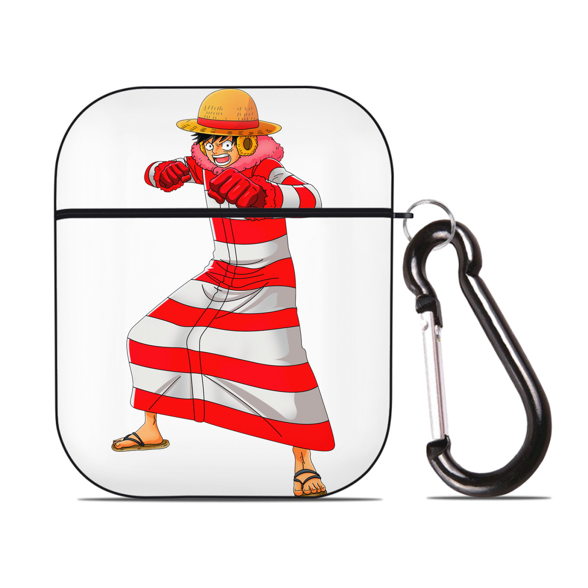 ワンピース モンキー・D・ルフィ ONE PIECE Monkey D. Luffy AirPods 第2世代保護ケース ハードシェル ブラック 耐衝撃・防指紋・カラビナ付き