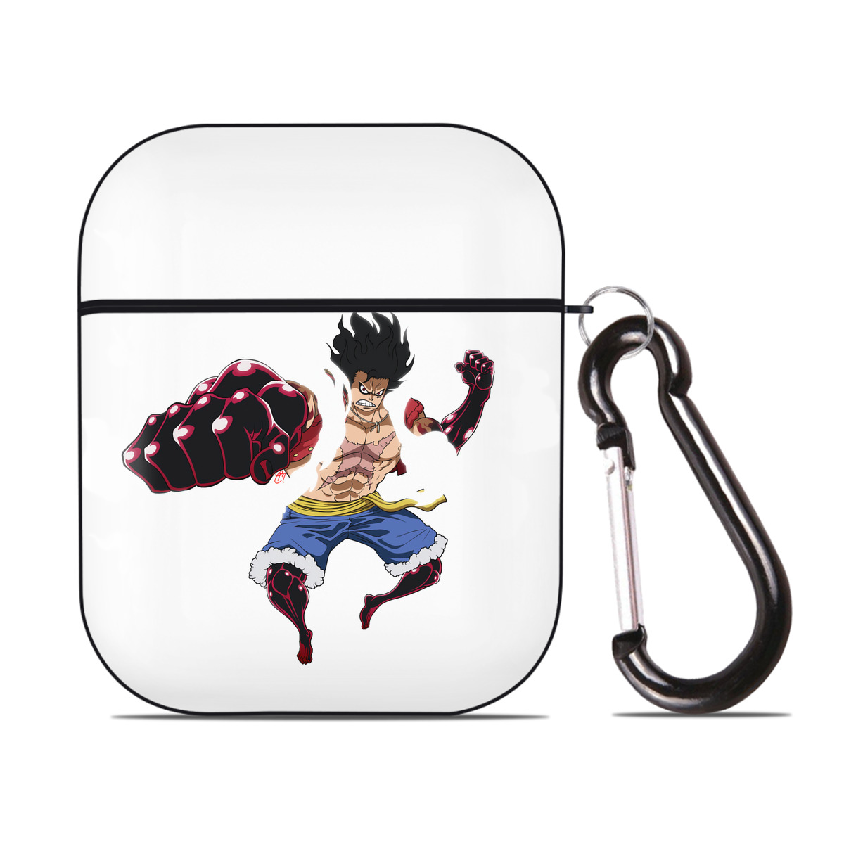 ワンピース モンキー・D・ルフィ ONE PIECE Monkey D. Luffy AirPods 第2世代保護ケース ハードシェル ブラック 耐衝撃・防指紋・カラビナ付き