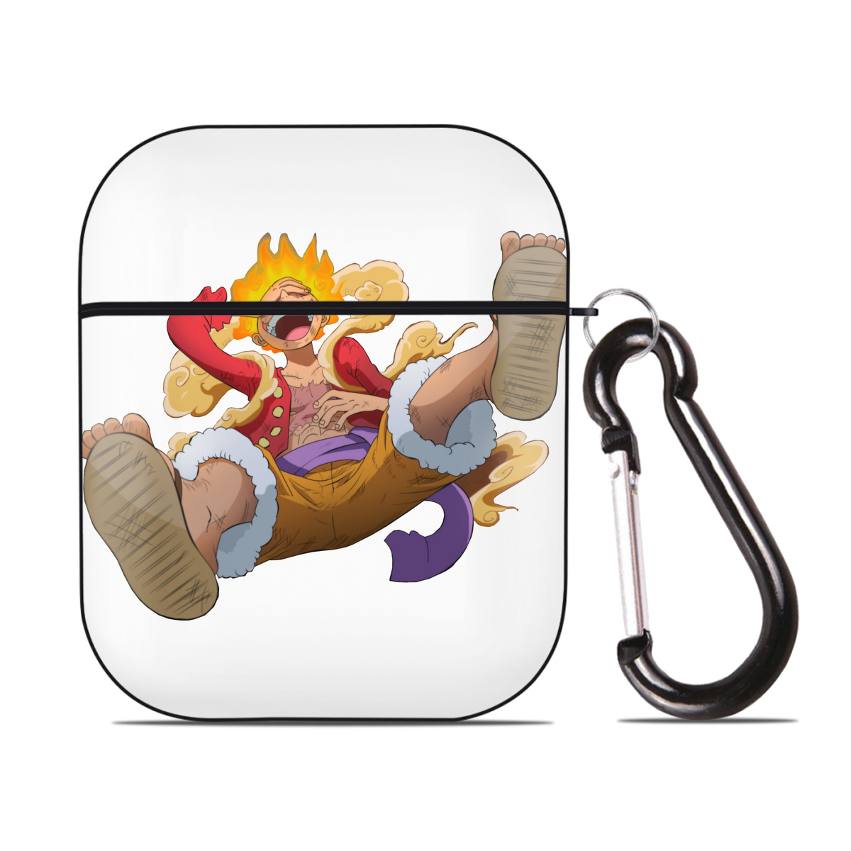 ワンピース モンキー・D・ルフィ ONE PIECE Monkey D. Luffy AirPods 第2世代保護ケース ハードシェル ブラック 耐衝撃・防指紋・カラビナ付き
