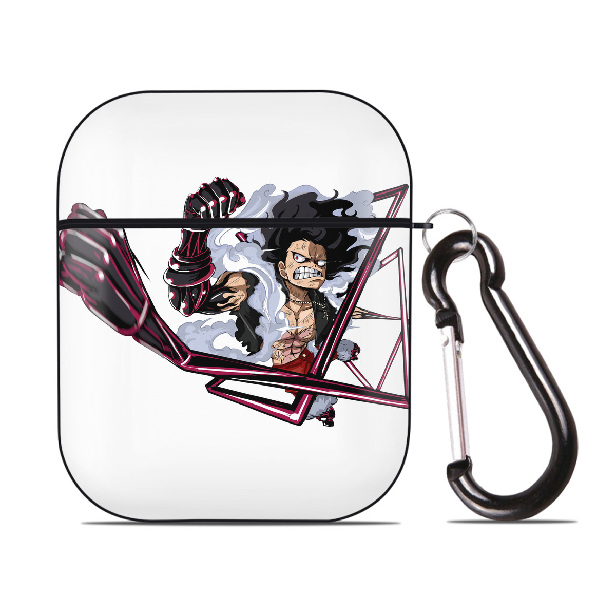 ワンピース モンキー・D・ルフィ ONE PIECE Monkey D. Luffy AirPods 第2世代保護ケース ハードシェル ブラック 耐衝撃・防指紋・カラビナ付き