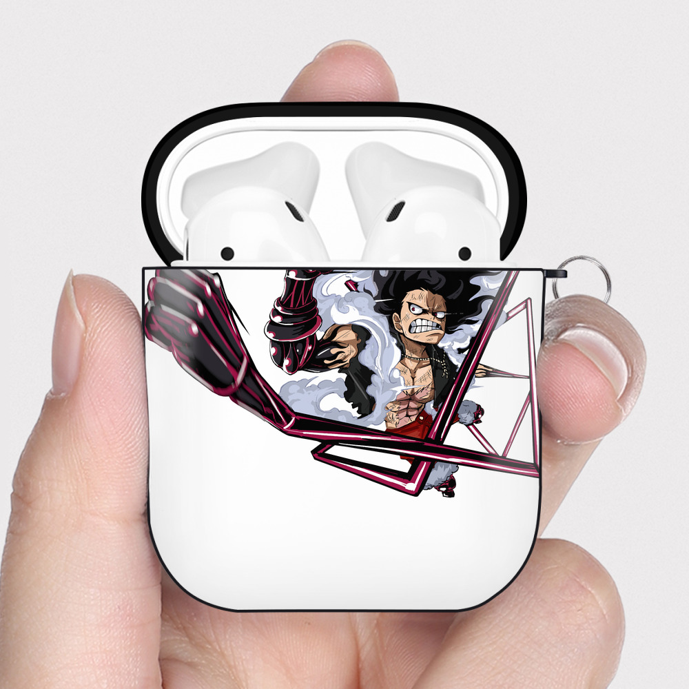 ワンピース モンキー・D・ルフィ ONE PIECE Monkey D. Luffy AirPods 第2世代保護ケース ハードシェル ブラック 耐衝撃・防指紋・カラビナ付き