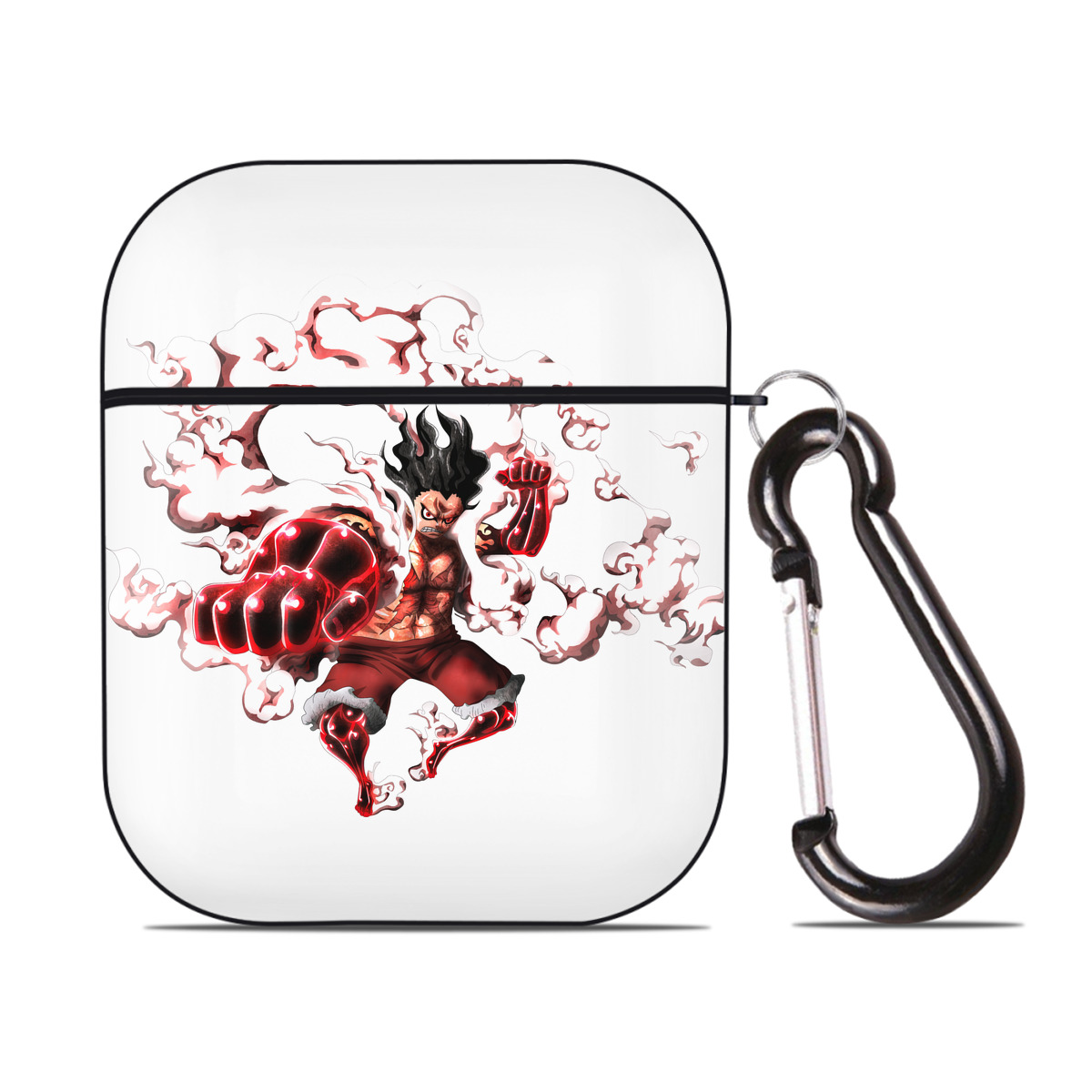 ワンピース モンキー・D・ルフィ ONE PIECE Monkey D. Luffy AirPods 第2世代保護ケース ハードシェル ブラック 耐衝撃・防指紋・カラビナ付き