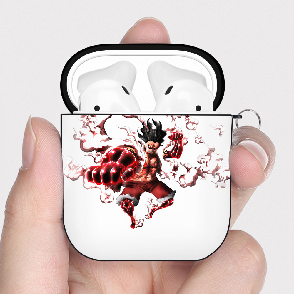 ワンピース モンキー・D・ルフィ ONE PIECE Monkey D. Luffy AirPods 第2世代保護ケース ハードシェル ブラック 耐衝撃・防指紋・カラビナ付き