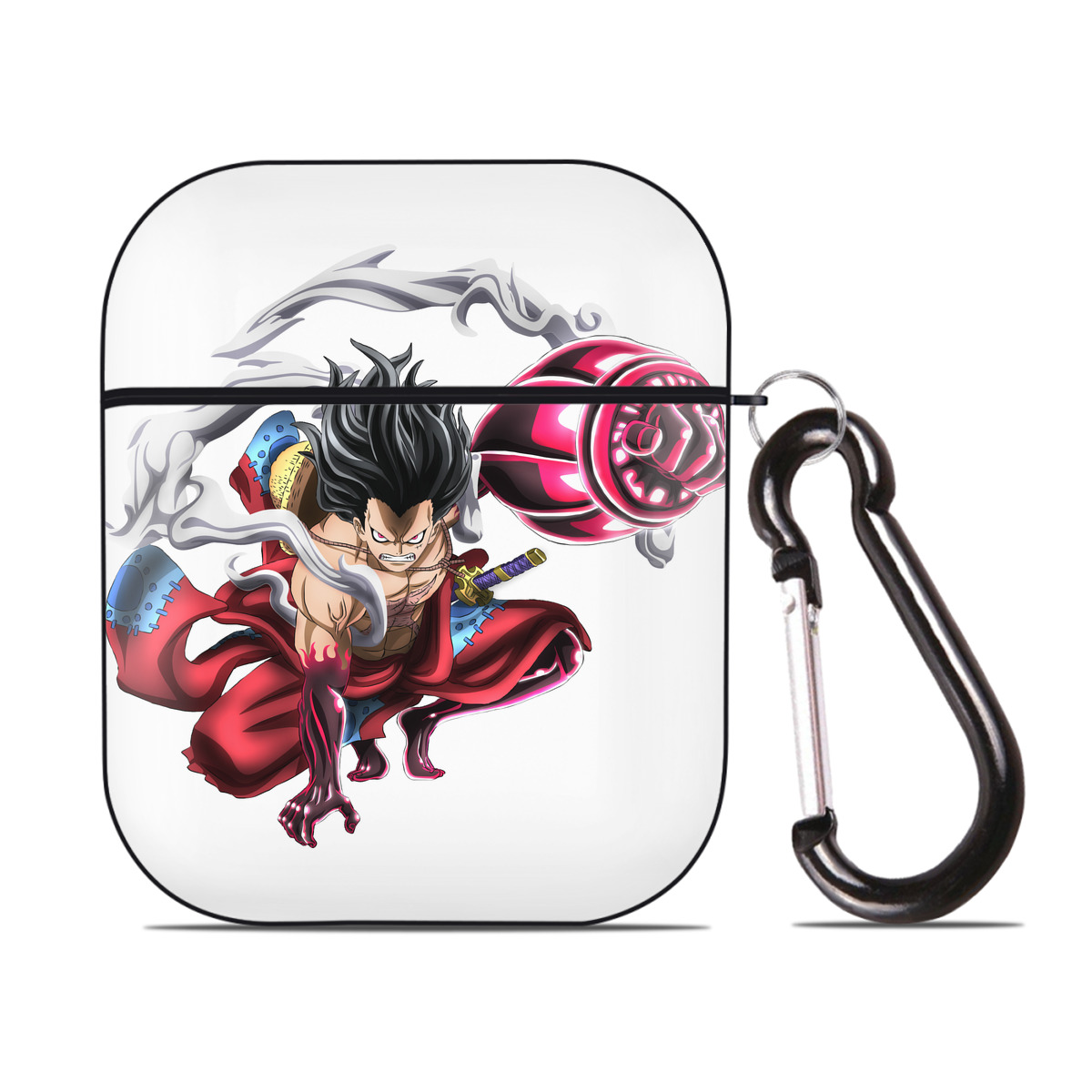 ワンピース モンキー・D・ルフィ ONE PIECE Monkey D. Luffy AirPods 第2世代保護ケース ハードシェル ブラック 耐衝撃・防指紋・カラビナ付き