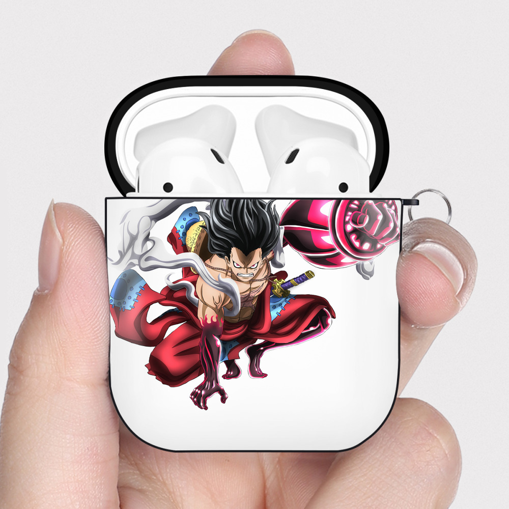 ワンピース モンキー・D・ルフィ ONE PIECE Monkey D. Luffy AirPods 第2世代保護ケース ハードシェル ブラック 耐衝撃・防指紋・カラビナ付き