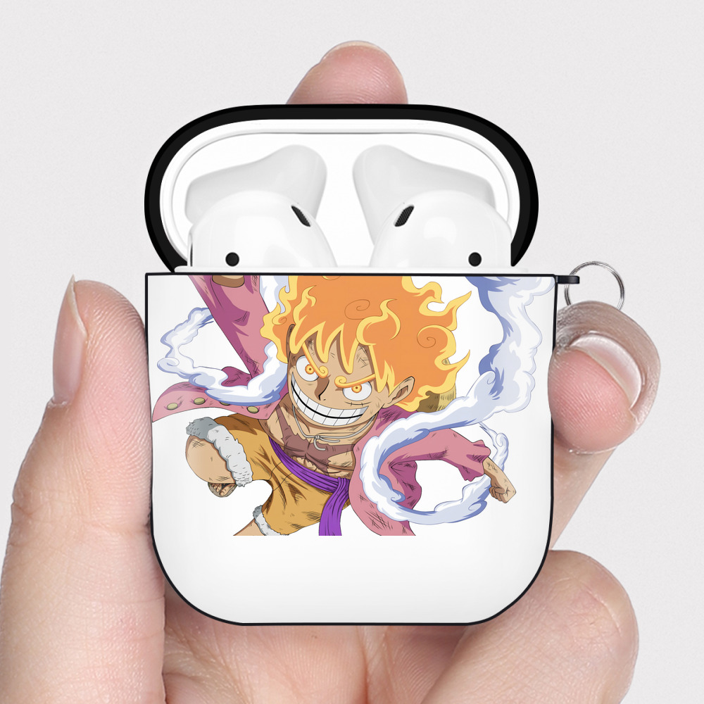 ワンピース モンキー・D・ルフィ ONE PIECE Monkey D. Luffy AirPods 第2世代保護ケース ハードシェル ブラック 耐衝撃・防指紋・カラビナ付き