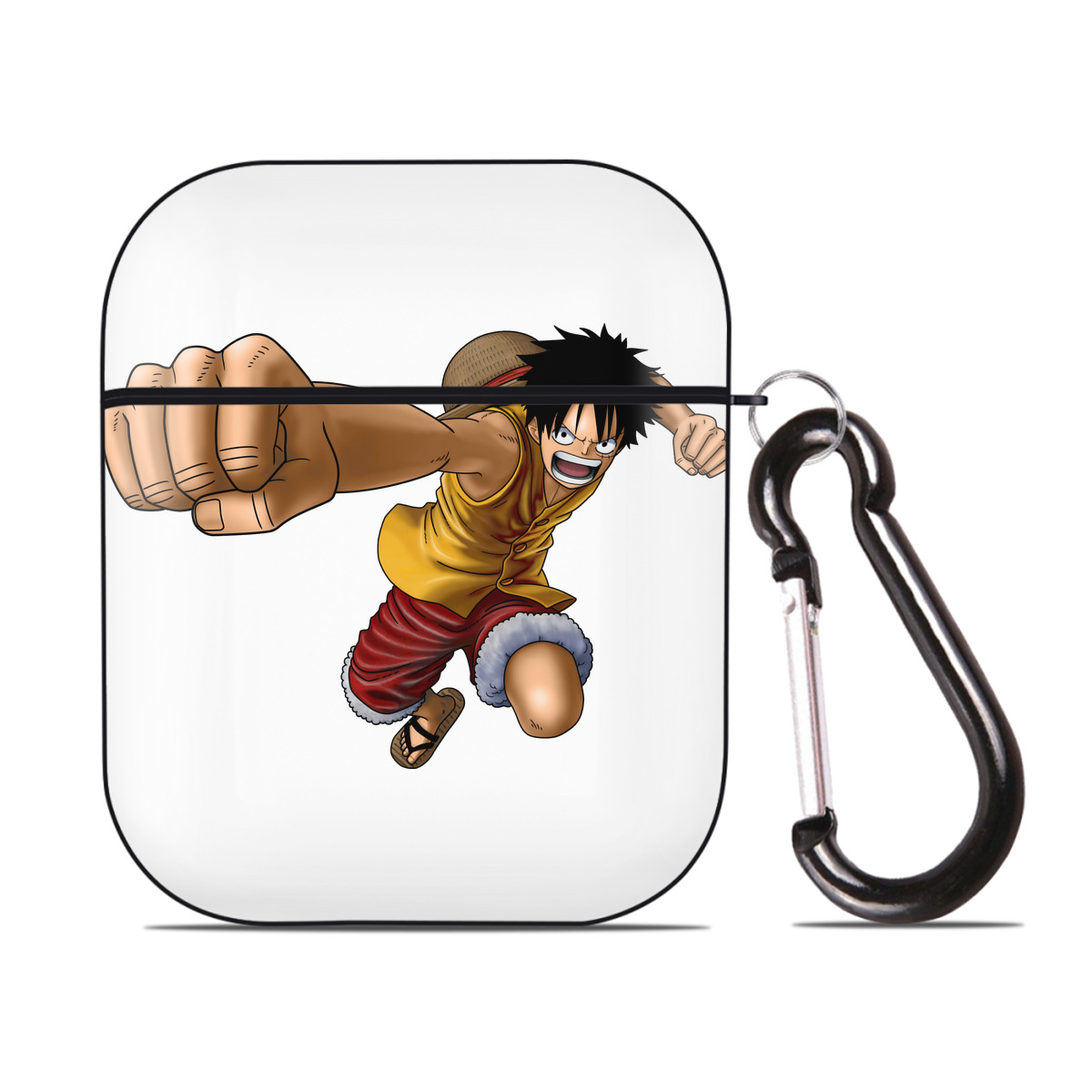 ワンピース モンキー・D・ルフィ ONE PIECE Monkey D. Luffy AirPods 第2世代保護ケース ハードシェル ブラック 耐衝撃・防指紋・カラビナ付き