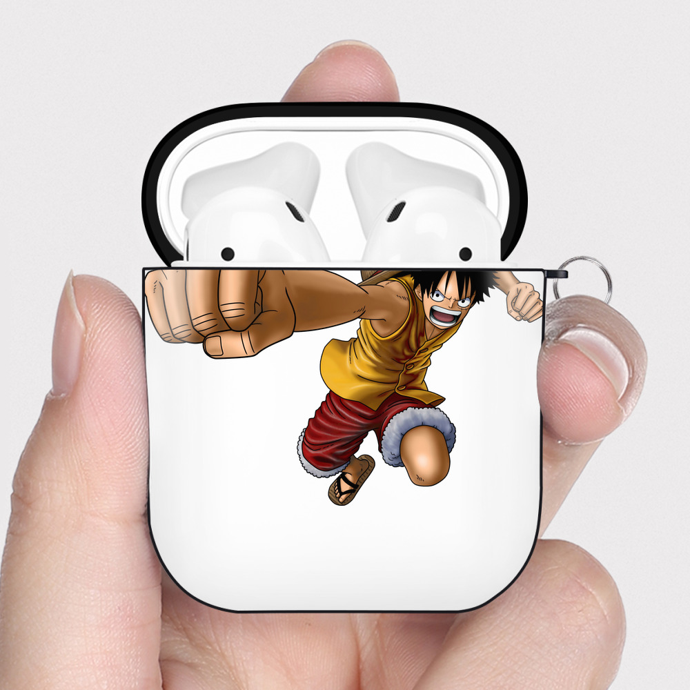 ワンピース モンキー・D・ルフィ ONE PIECE Monkey D. Luffy AirPods 第2世代保護ケース ハードシェル ブラック 耐衝撃・防指紋・カラビナ付き